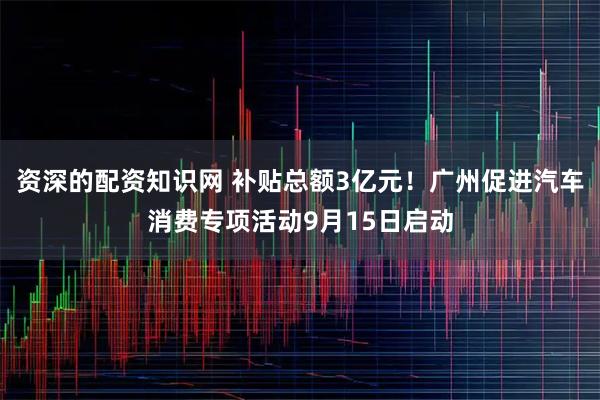 资深的配资知识网 补贴总额3亿元！广州促进汽车消费专项活动9月15日启动